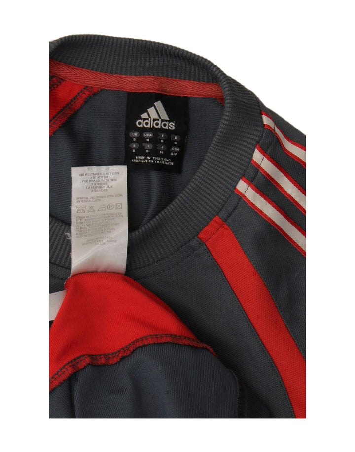 ADIDAS Mens T-Shirt Top Small Grey Colourblock Polyester Vintage Adidas and Second-Hand Adidas from Messina Hembry 