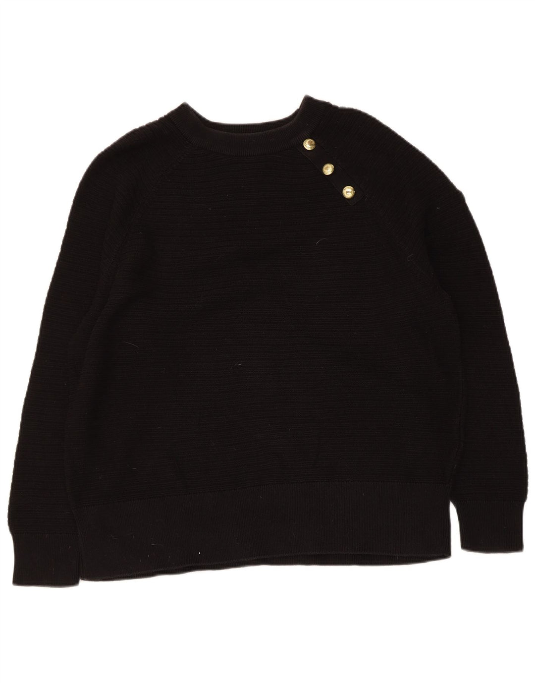 Pulover Barbour pentru femei, cu croială obișnuită, cu gât de barcă, negru mediu, UK 12
