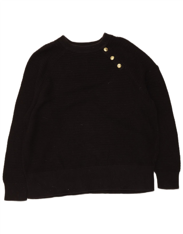 Pulover Barbour pentru femei, cu croială obișnuită, cu gât de barcă, negru mediu, UK 12