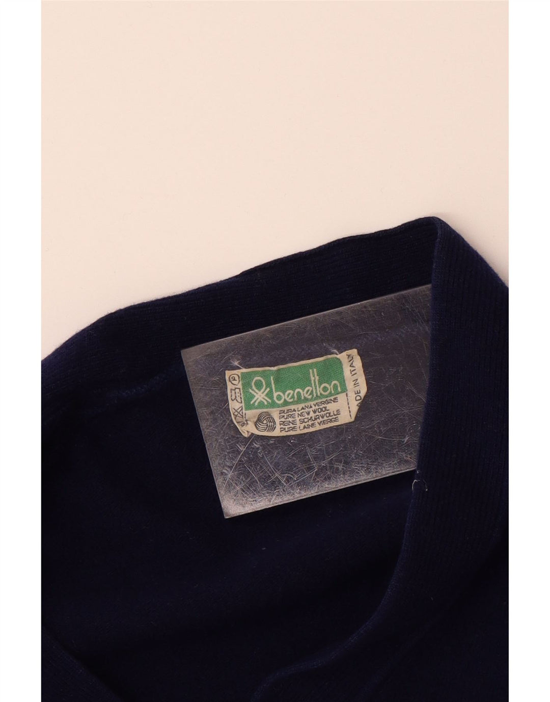 Pulover cardigan pentru băieți BENETTON 13-14 ani Lână bleumarin