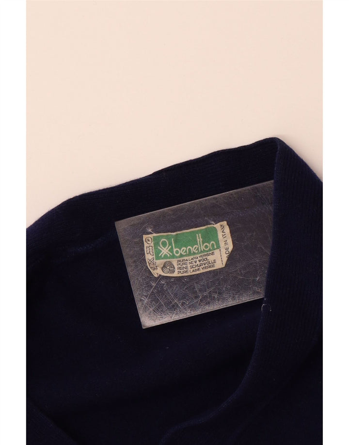 Pulover cardigan pentru băieți BENETTON 13-14 ani Lână bleumarin