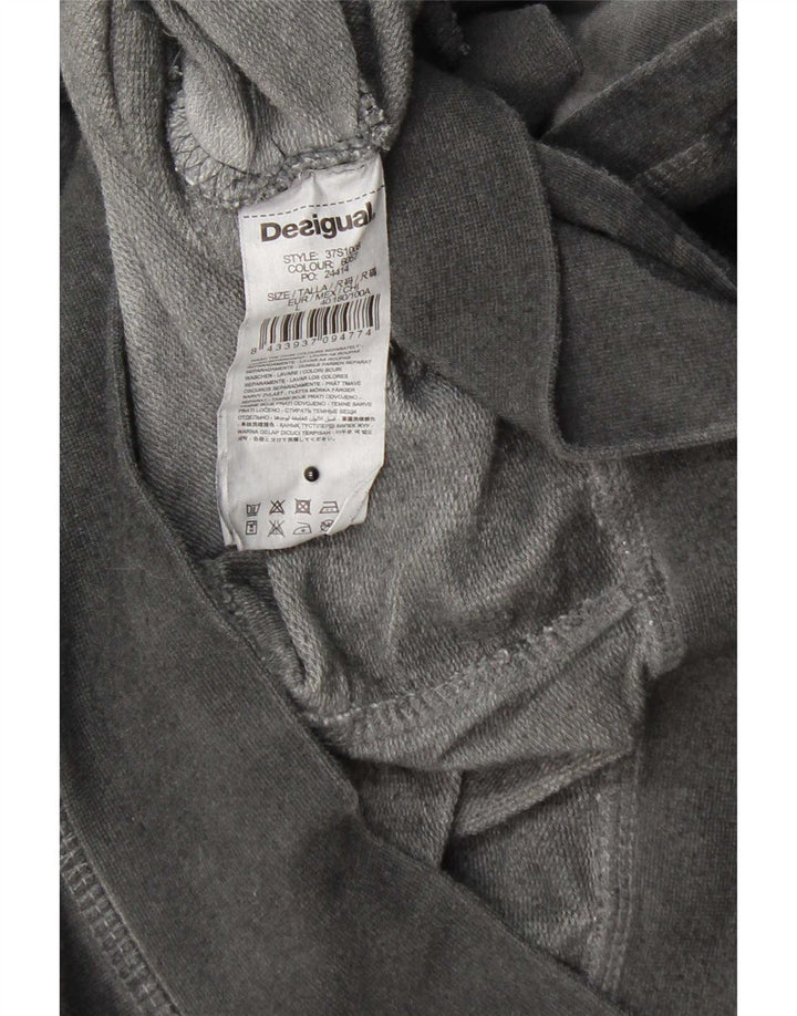 Pulover Desigual pentru bărbați, cu gât cu nasturi, bumbac mare, gri
