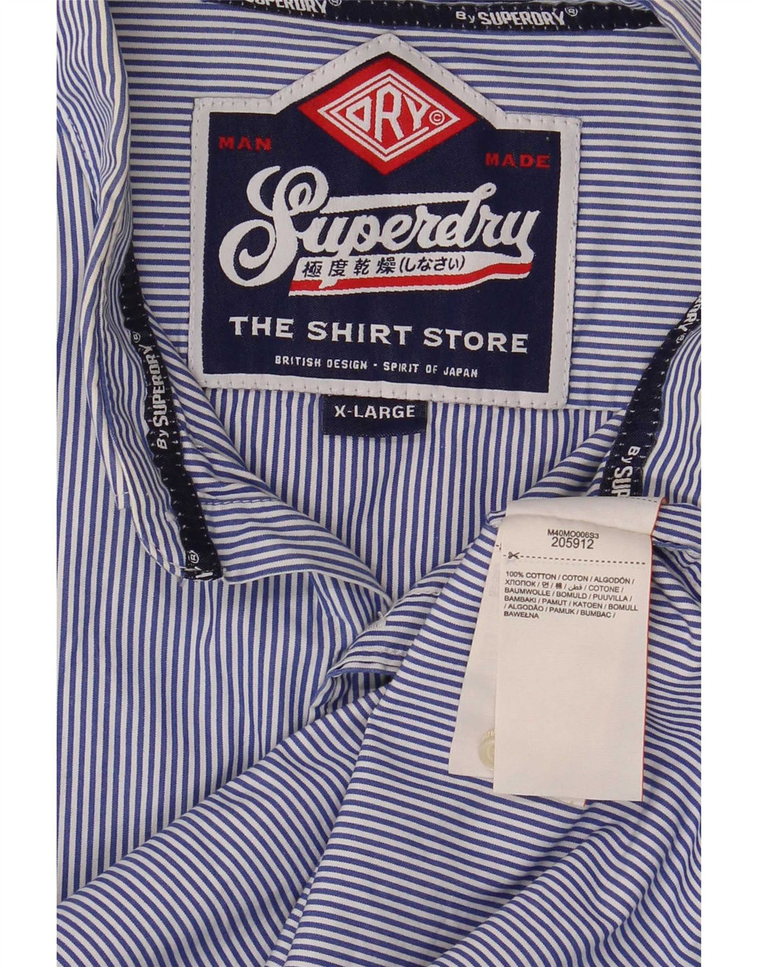 Cămașă pentru bărbați Superdry XL Blue Pinstripe Bumbac
