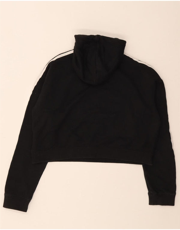 Jumper Adidas Crop Oversized Hoodie pentru femei UK 8 Small Black Bumbac
