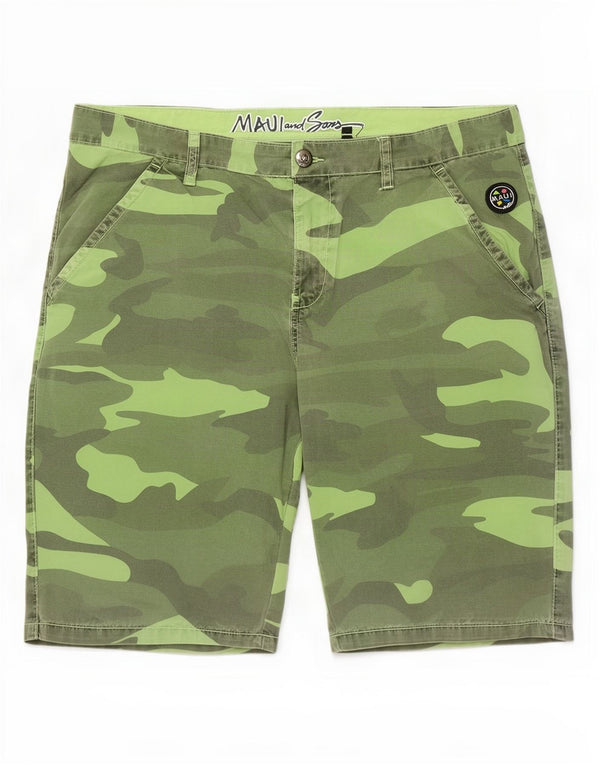Pantaloni scurți chino pentru bărbați Maui and Sons IT 54 2XL W38 Verde Camuflaj Bumbac