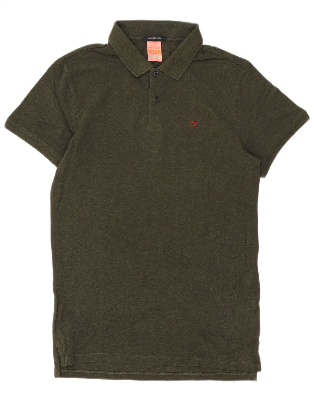 Tricou polo pentru bărbați Scotch & Soda, bumbac verde mediu