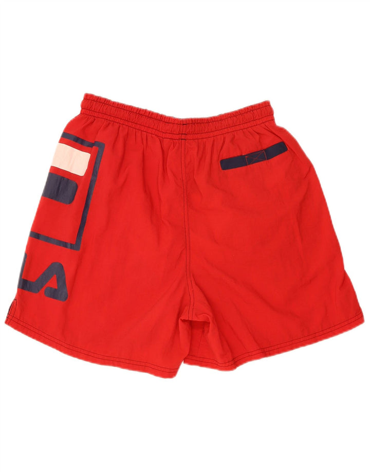 Pantaloni scurți sport Fila pentru bărbați, roșu mediu, nailon