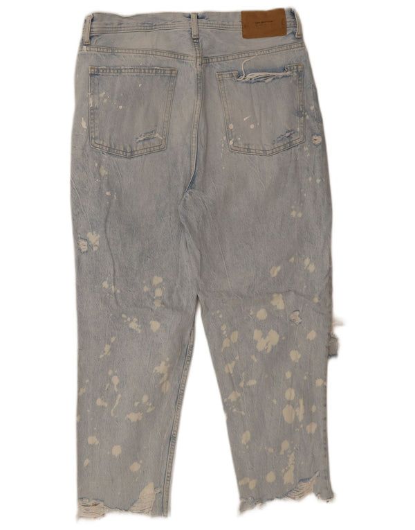 Blugi conici învechiți pentru bărbați Zara EU 42 Large W32 L26 Blue