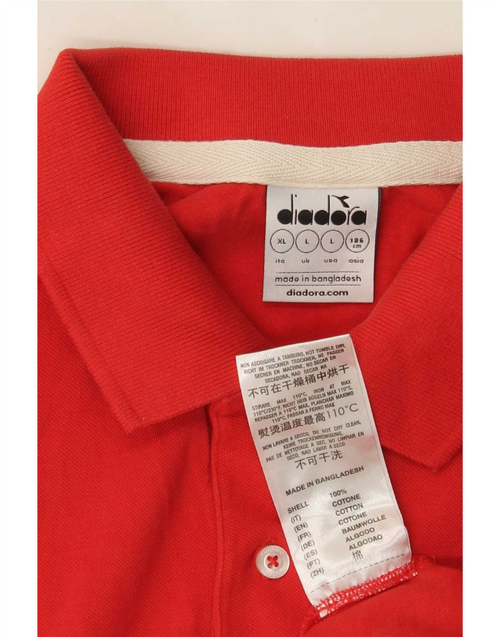 Tricou polo pentru bărbați Diadora, bumbac roșu mare