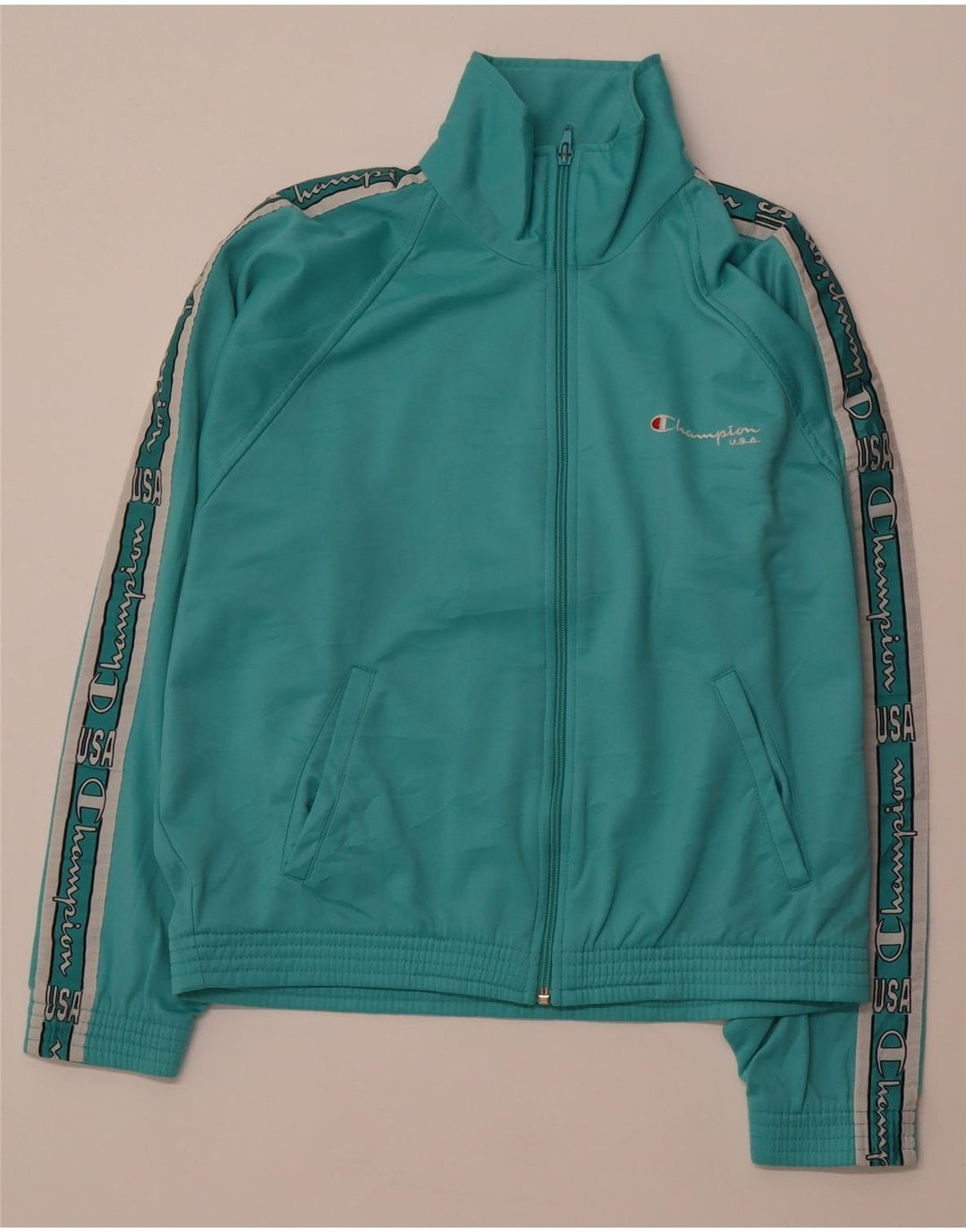 CHAMPION Womens Oversized Graphic Full Tracksuit UK 6 XS Turquoise