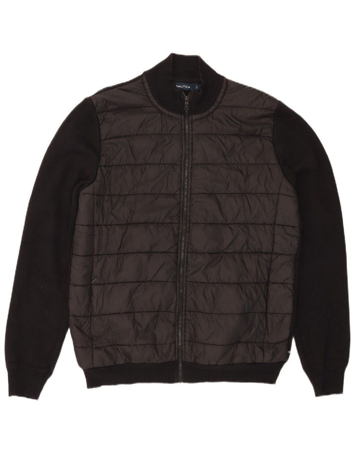 Pulover Nautica pentru bărbați cardigan mare bumbac negru