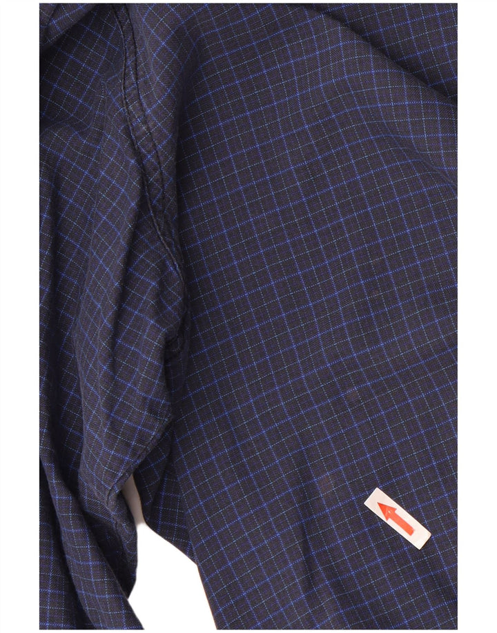 Cămașă pentru bărbați Levi's cu carouri, bumbac cu carouri albastru mediu