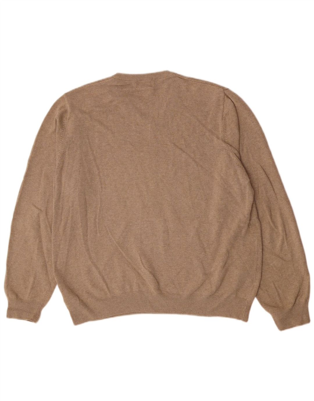 Pulover pentru bărbați Marks & Spencer, cu decolteu în V, XL, bumbac, bej