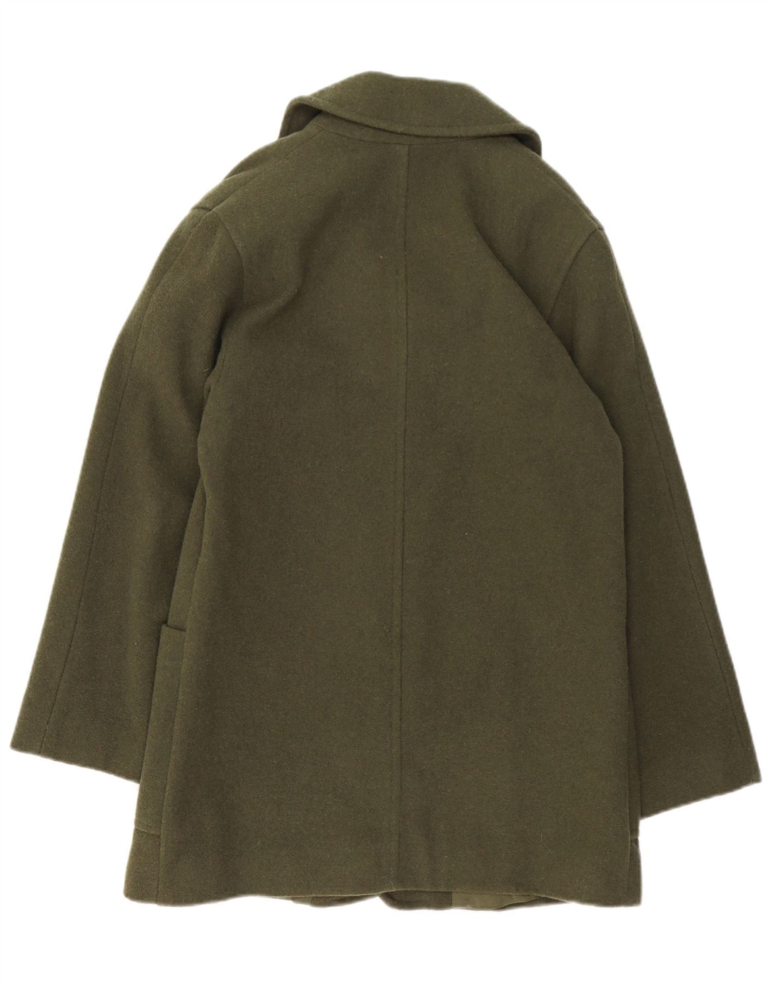 VINTAGE pardesiu supradimensionat pentru femei UK 10 mic din lână verde