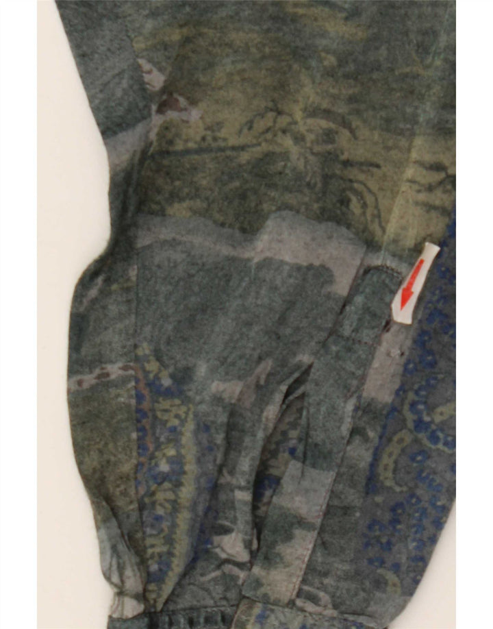 Cămașă Vintage pentru bărbați cu model abstract, raion mediu multicolor