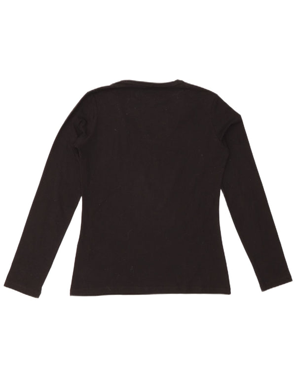 CALVIN KLEIN JEANS Top grafic pentru femei cu mânecă lungă UK 14, mare, negru, bumbac