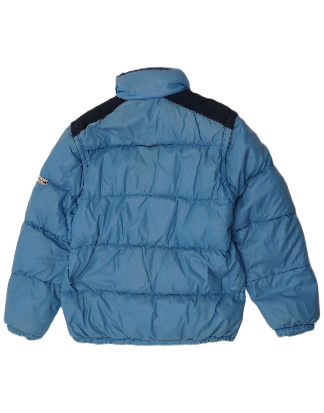 Jachetă căptușită cu glugă vintage pentru bărbați, IT 52 XL, albastru, poliamidă color bloc
