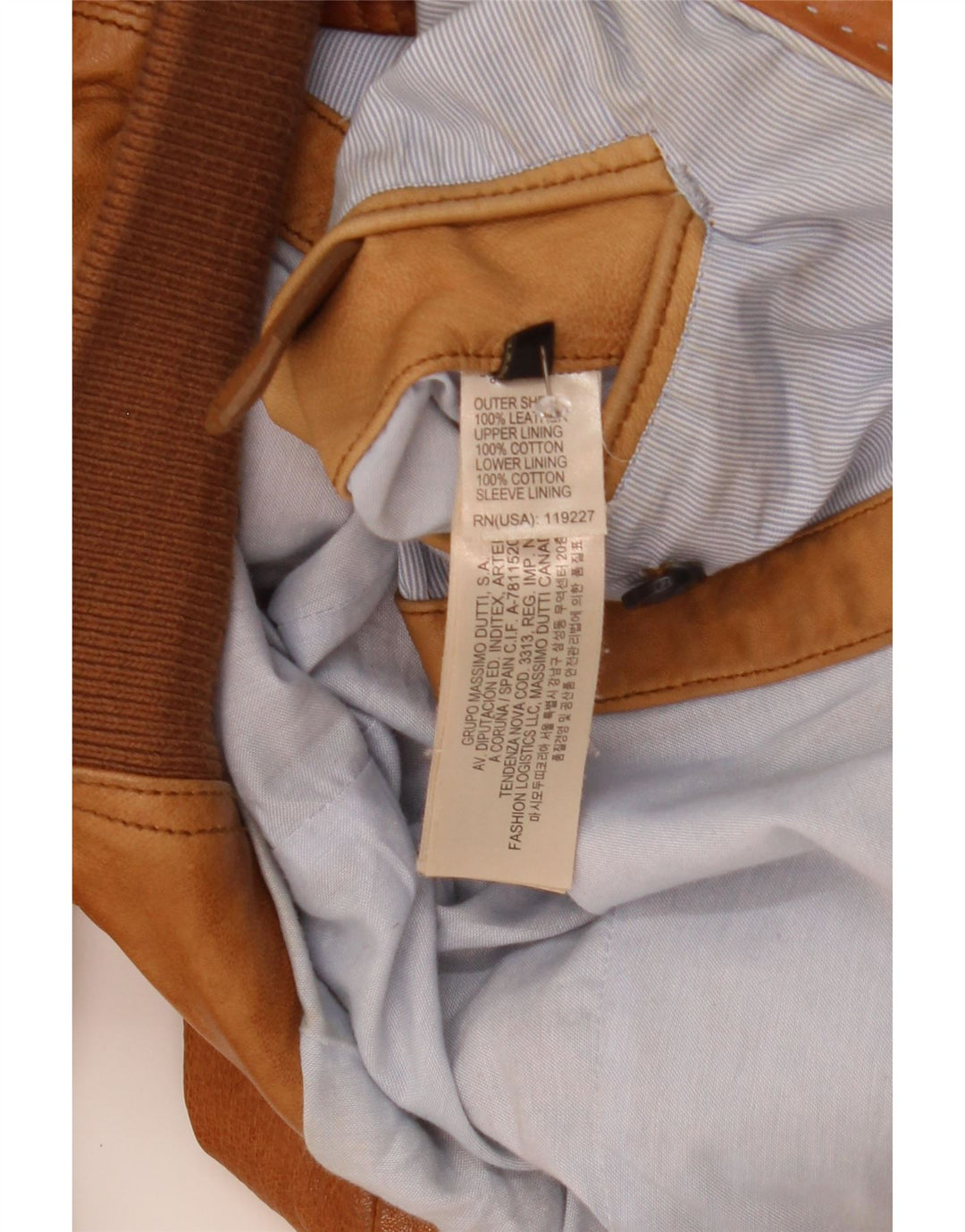 Jachetă din piele pentru bărbați Massimo Dutti UK 40, maro, piele mare