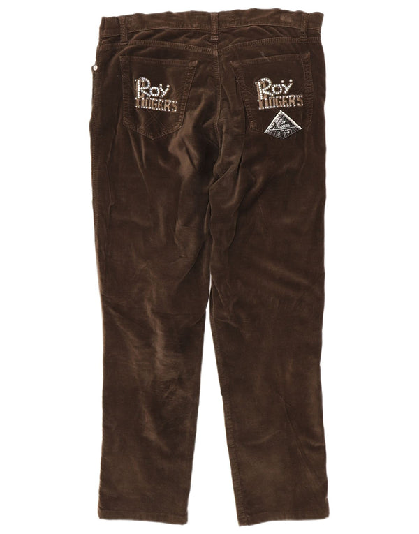 Roy Rogers Mens Straight Velvet Casual Trousers W32 L29 Brown