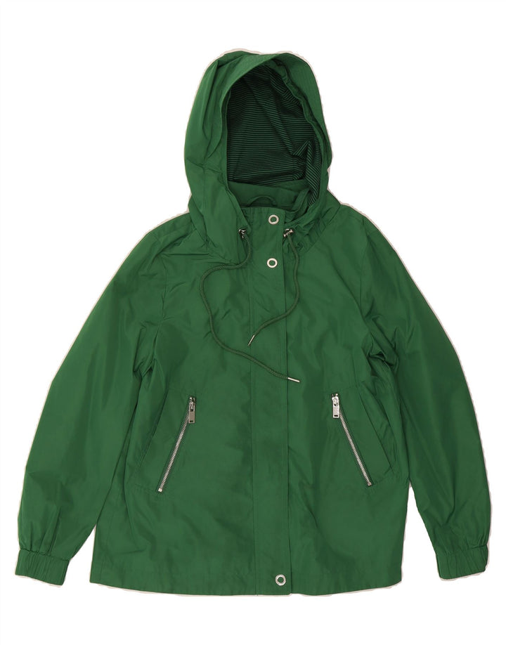 ESPRIT Womens Hooded Windbreaker Jacket UK 14 Medium Green Polyester Vintage Esprit and Second-Hand Esprit from Messina Hembry 