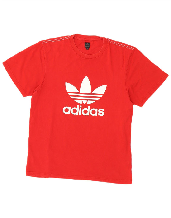 Tricou grafic pentru bărbați Adidas Top, bumbac roșu mediu