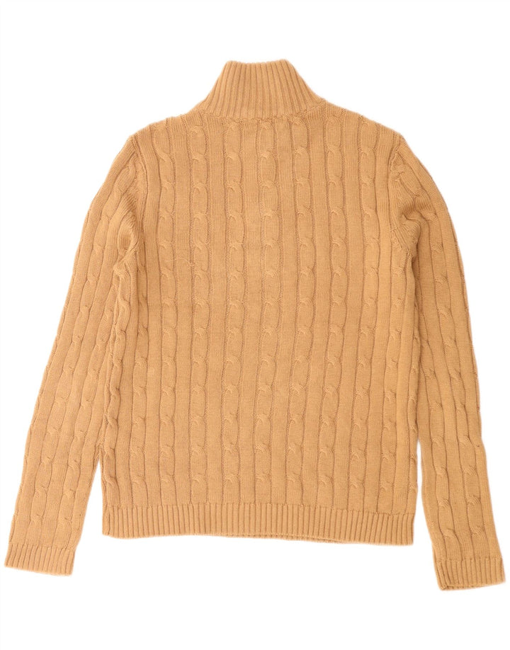 Pulover pentru femei Chaps, cu fermoar, cu gât, UK 10, bumbac, bej mic