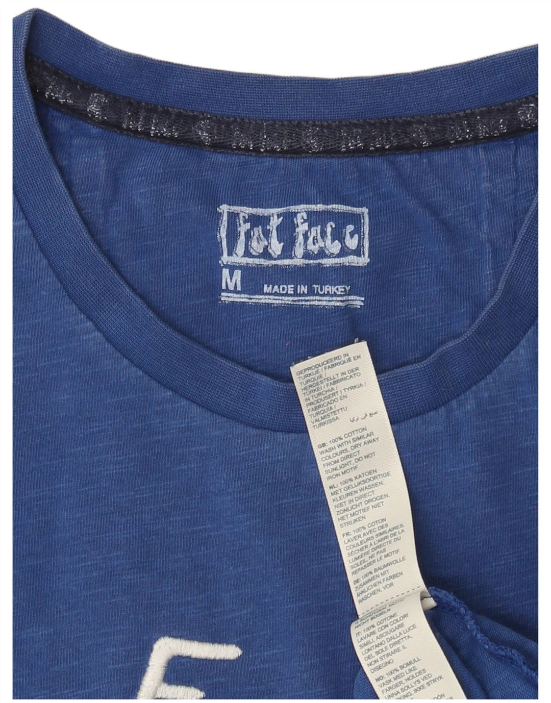 Tricou grafic pentru bărbați Fat Face Top Bumbac albastru mediu
