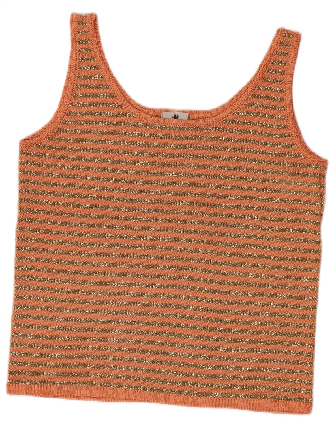Top tricot vintage pentru femei IT 42 portocaliu mediu cu dungi