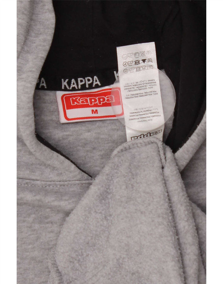 Pulover Kappa pentru bărbați cu capotă, gri mediu, poliester color bloc
