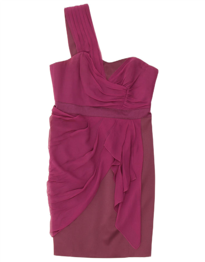 Karen Millen Rochie pentru femei cu un singur umăr UK 12 Poliester violet mediu
