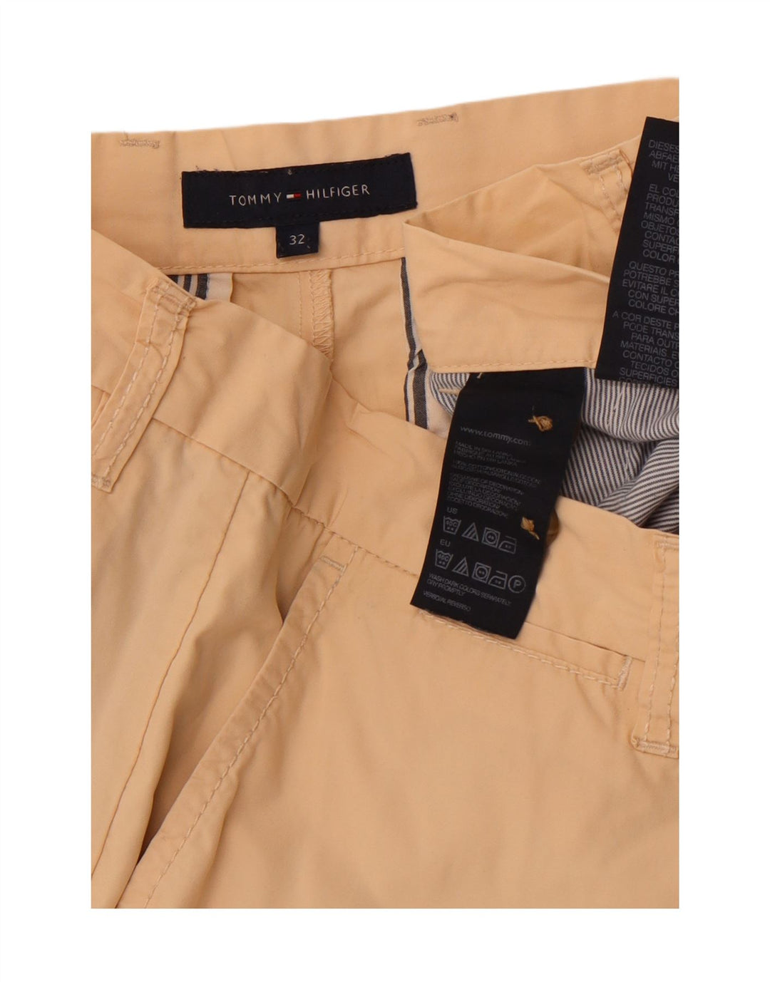 TOMMY HILFIGER Pantaloni scurți chino pentru bărbați W32 bumbac mediu bej