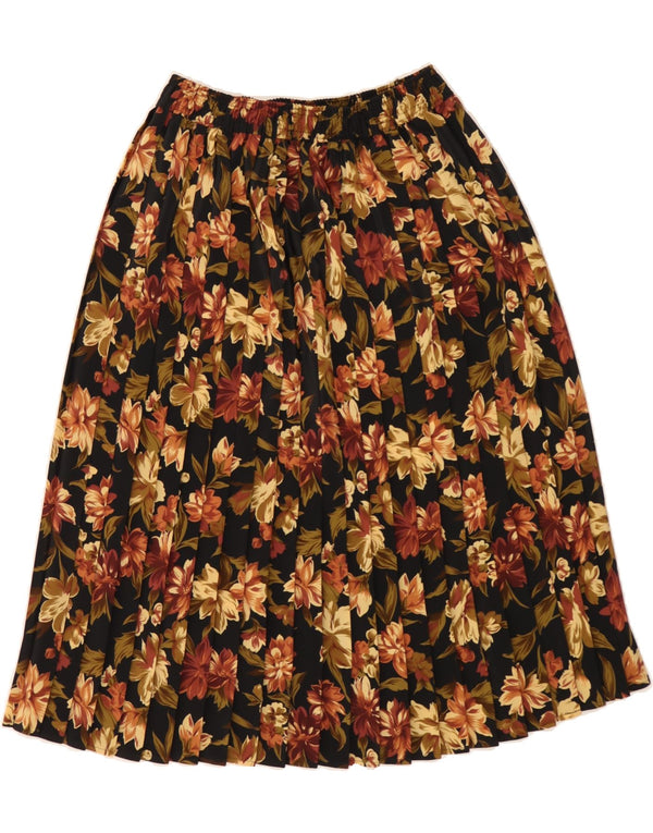 ST MICHAEL Fusta plisată cuțit pentru femei UK 18 XL W36 Maro Poliester Floral