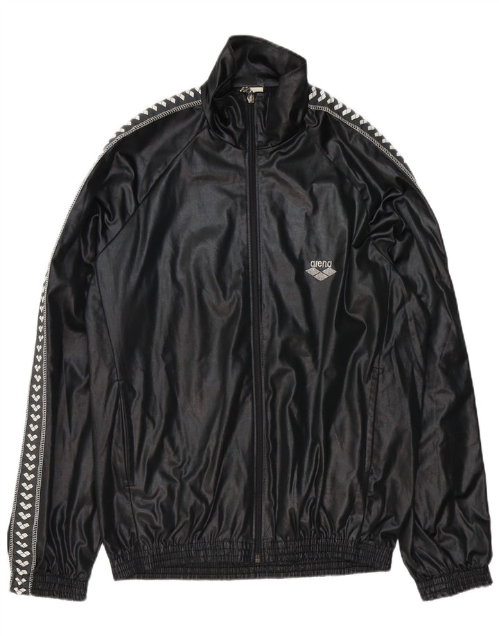 Jachetă de trening cu grafică Arena pentru bărbați XL, poliester negru