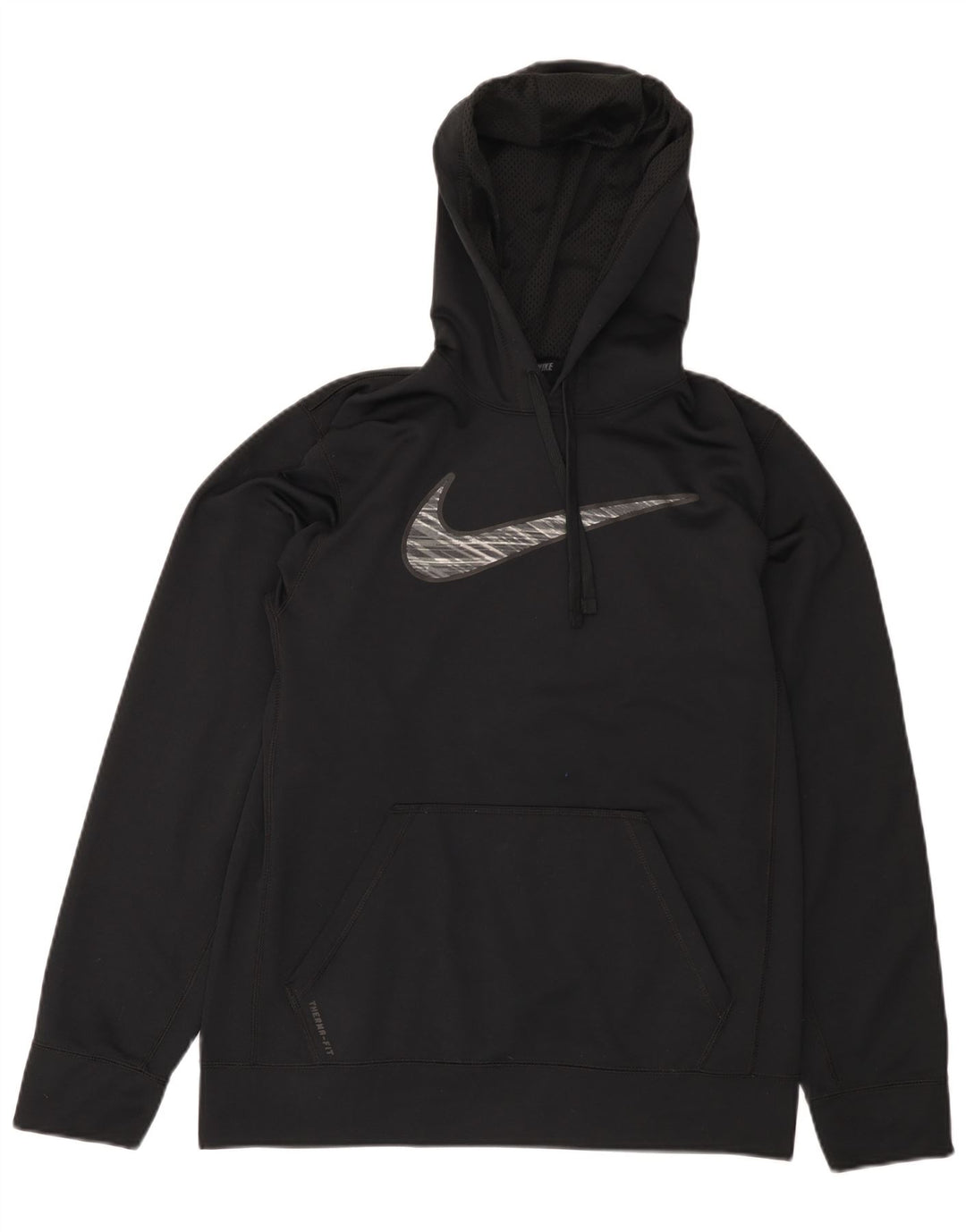 Pulover NIKE Therma-Fit Graphic pentru bărbați, poliester mic, negru