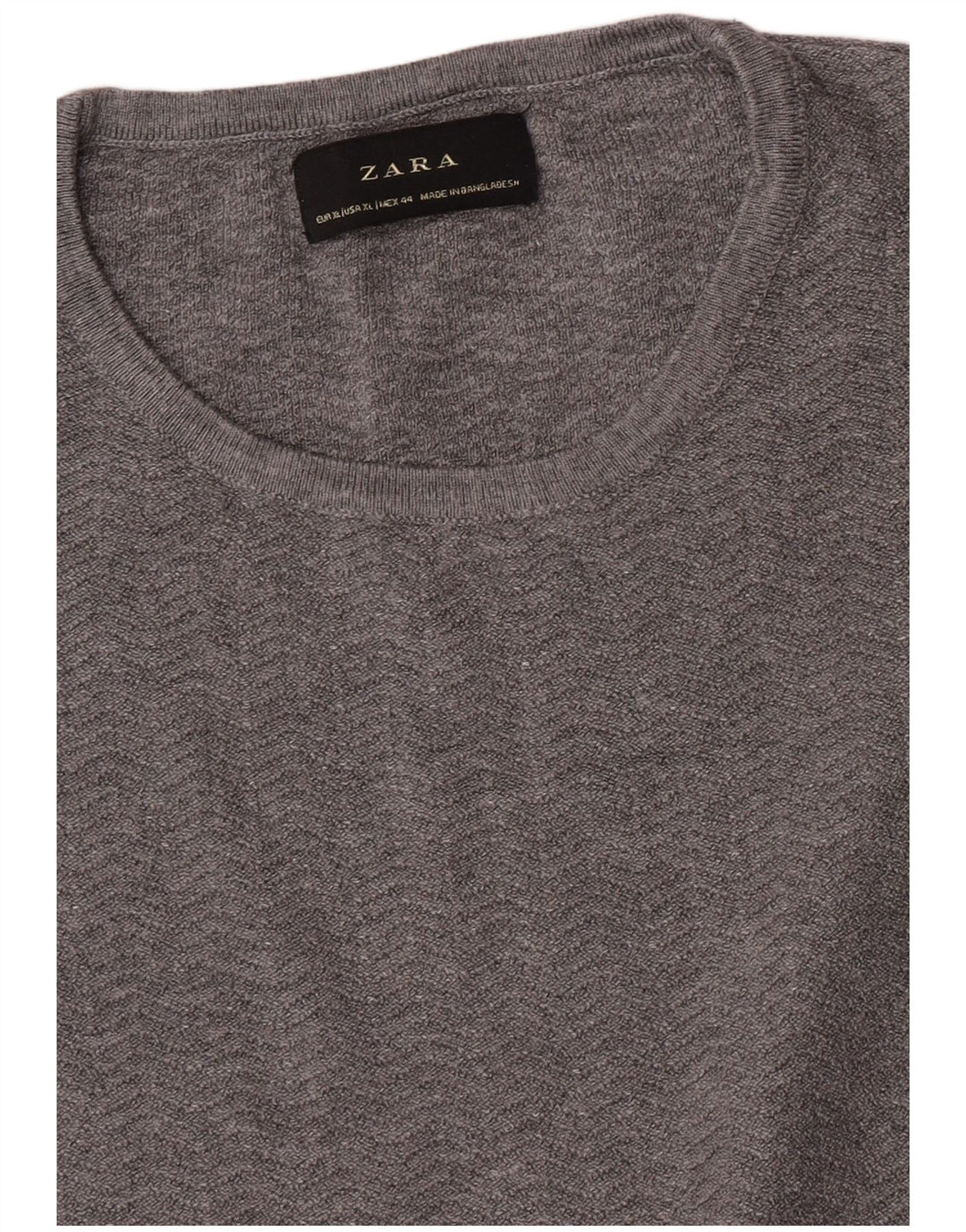 Pulover pentru bărbați Zara XL cu gât roșu, gri