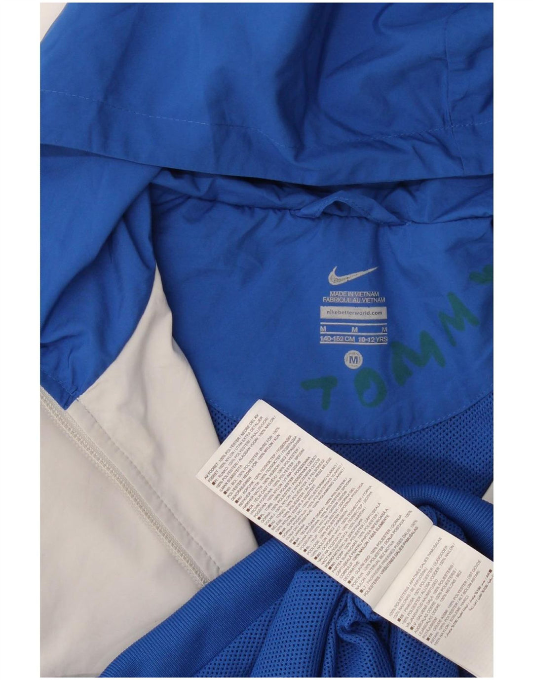 Jachetă de trening cu glugă Nike pentru băieți 10-11 ani, albastru mediu, color block