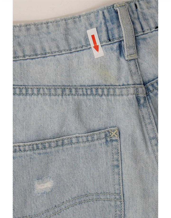 Blugi conici învechiți pentru femei Lee High-Moms US 8 Medium W26 L27 Albastru