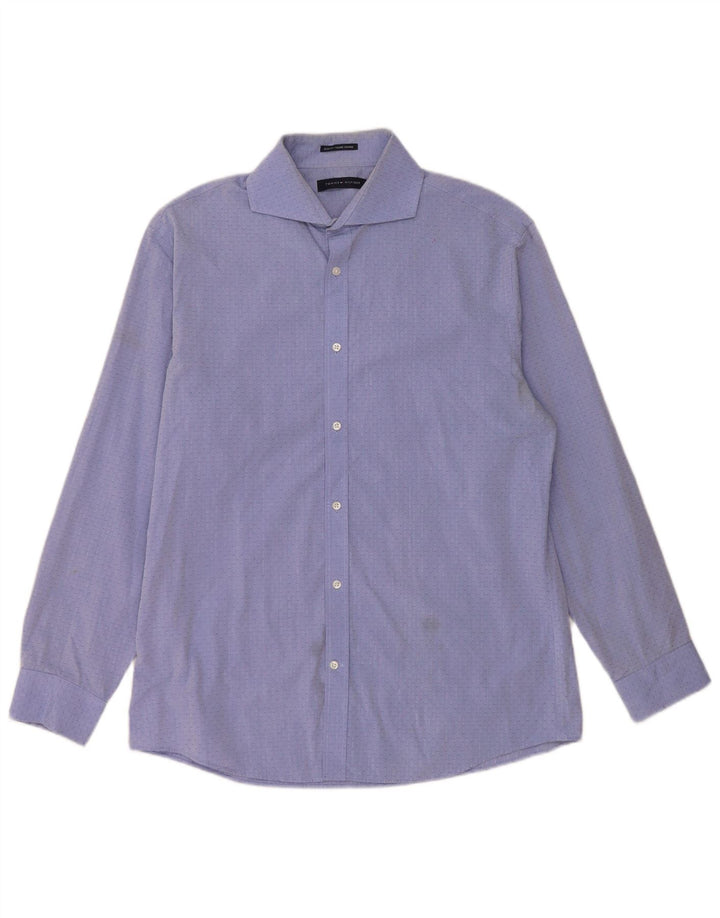Cămașă pentru bărbați Tommy Hilfiger Slim Fit Mărimea 16 Mare Albastru Geometric