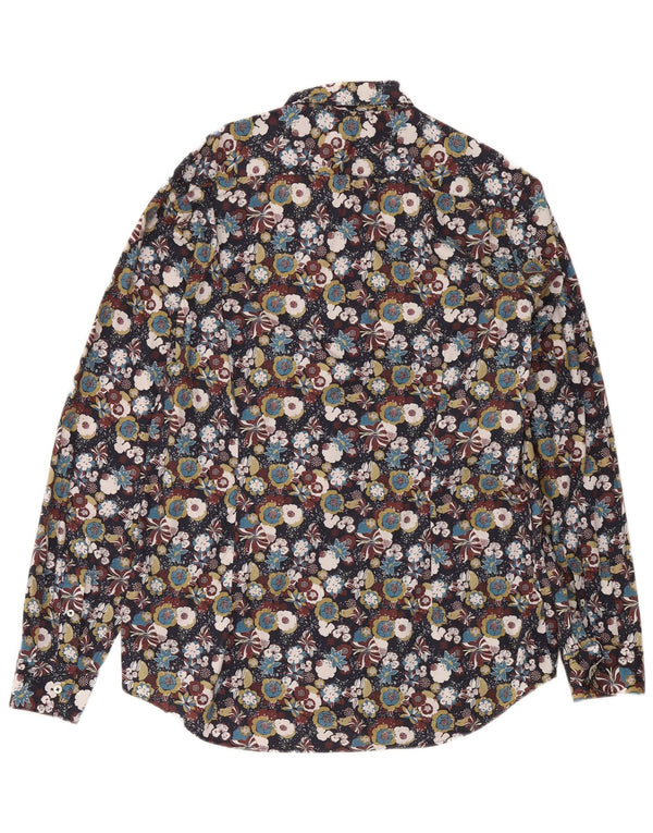 Cămașă Vintage pentru bărbați Mărimea 43 XL Bumbac Floral Multicolor