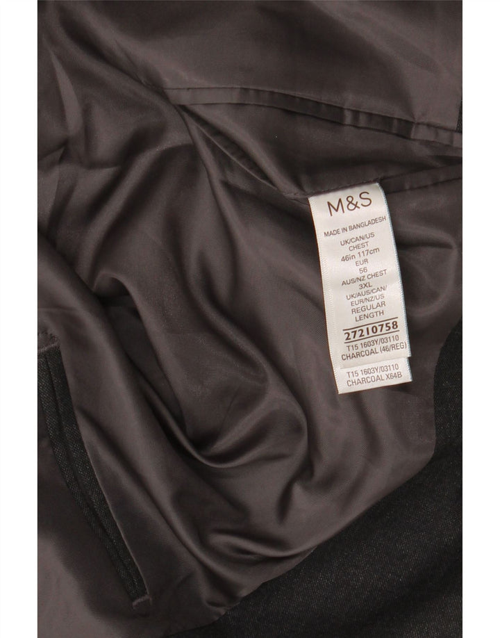 Marks & Spencer jachetă pentru bărbați cu 2 nasturi, UK 46 3XL, poliester gri