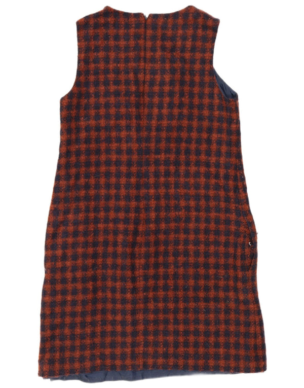 Rochie Hobbs pentru femei fără mâneci, UK 12, lână cu carouri, albastru marin mediu