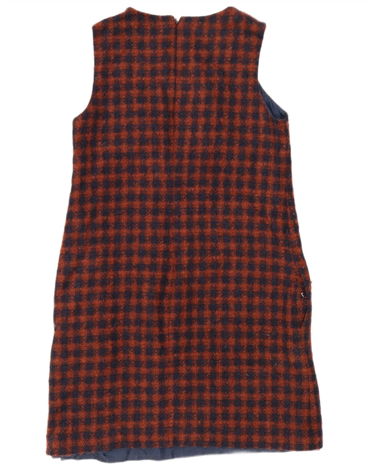 Rochie Hobbs pentru femei fără mâneci, UK 12, lână cu carouri, albastru marin mediu