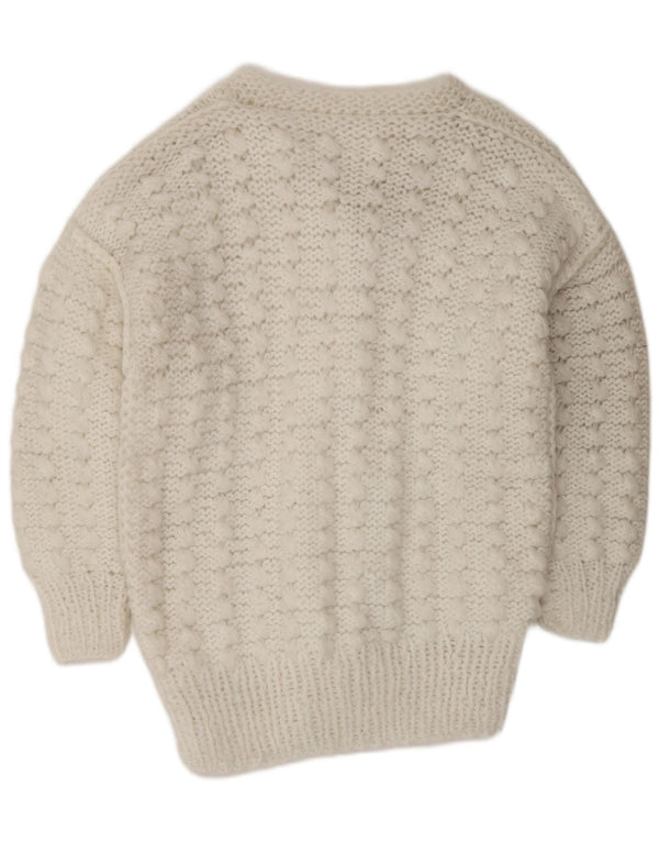 Pulover cardigan pentru femei VINTAGE UK 14 Medium White