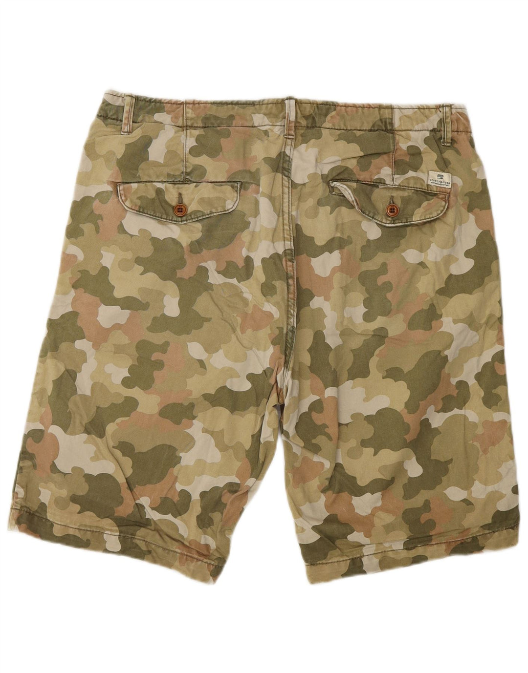 Pantaloni scurți chino pentru bărbați SCOTCH & SODA W33 bumbac camuflaj mediu kaki