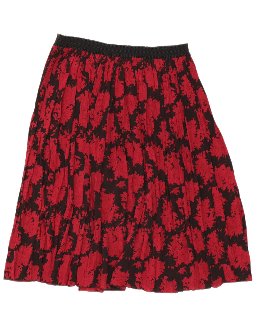 Fusta A-Line pentru femei Vintage W30 Poliester Floral Roșu Mediu