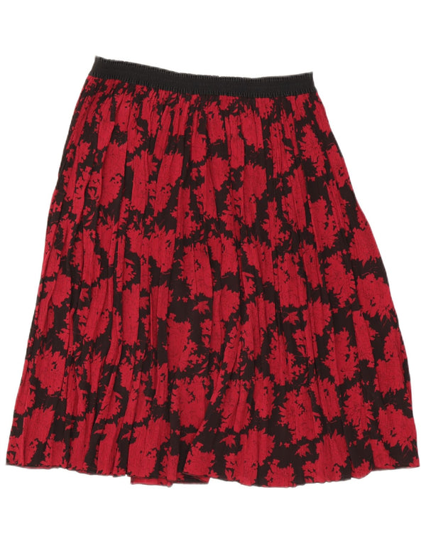 Fusta A-Line pentru femei Vintage W30 Poliester Floral Roșu Mediu