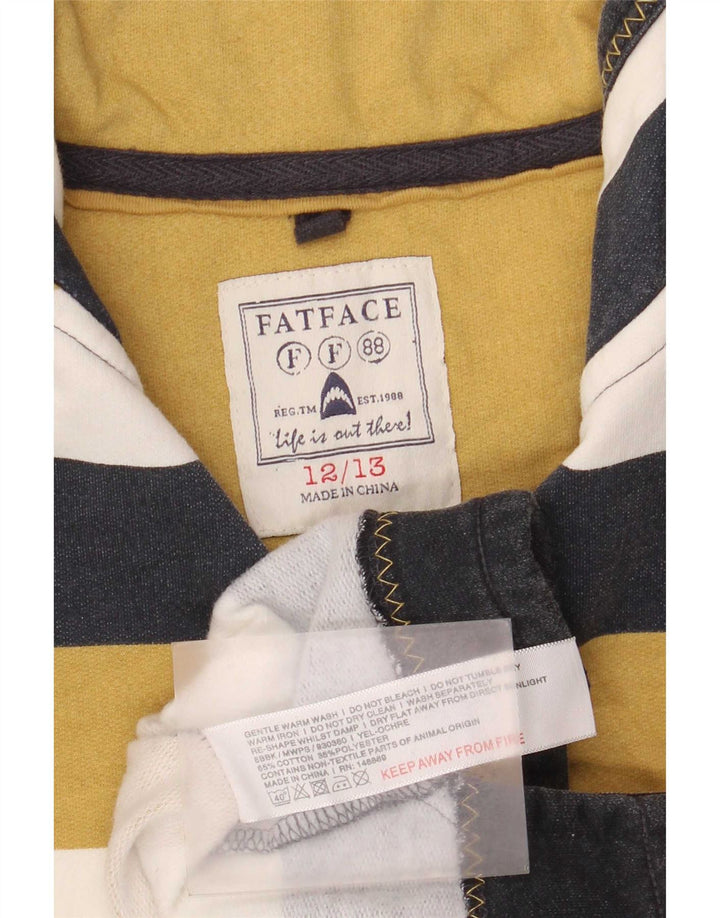 Fat Face băieți cu fermoar decolteu hanorac Pulover 12-13 ani, multicolor, cu dungi