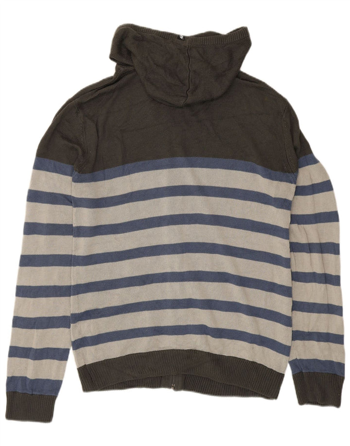 Pulover cardigan cu glugă pentru bărbați Rip Curl, gri mediu cu dungi
