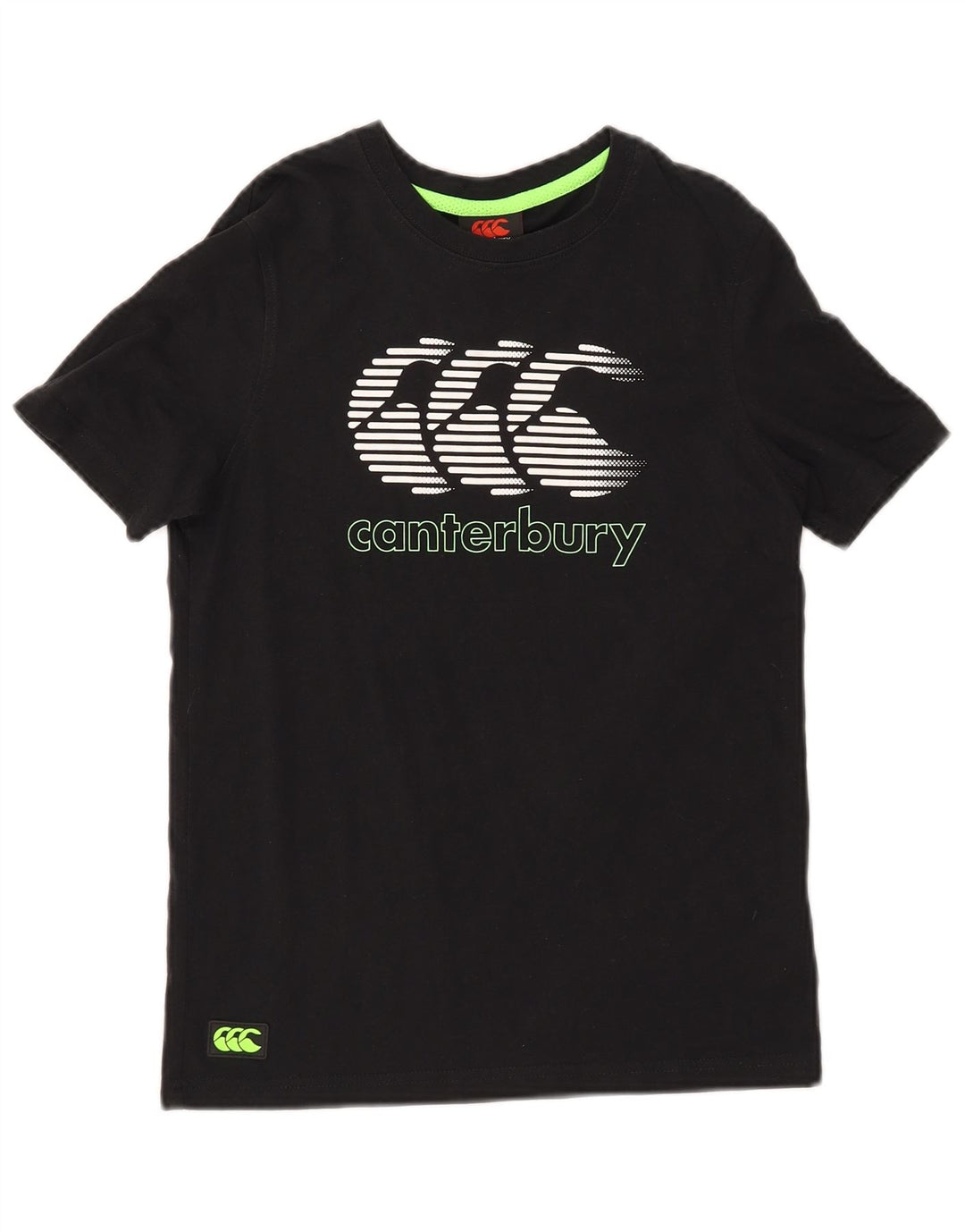 CANTERBURY Tricou grafic pentru baieti Top 11-12 ani bumbac negru