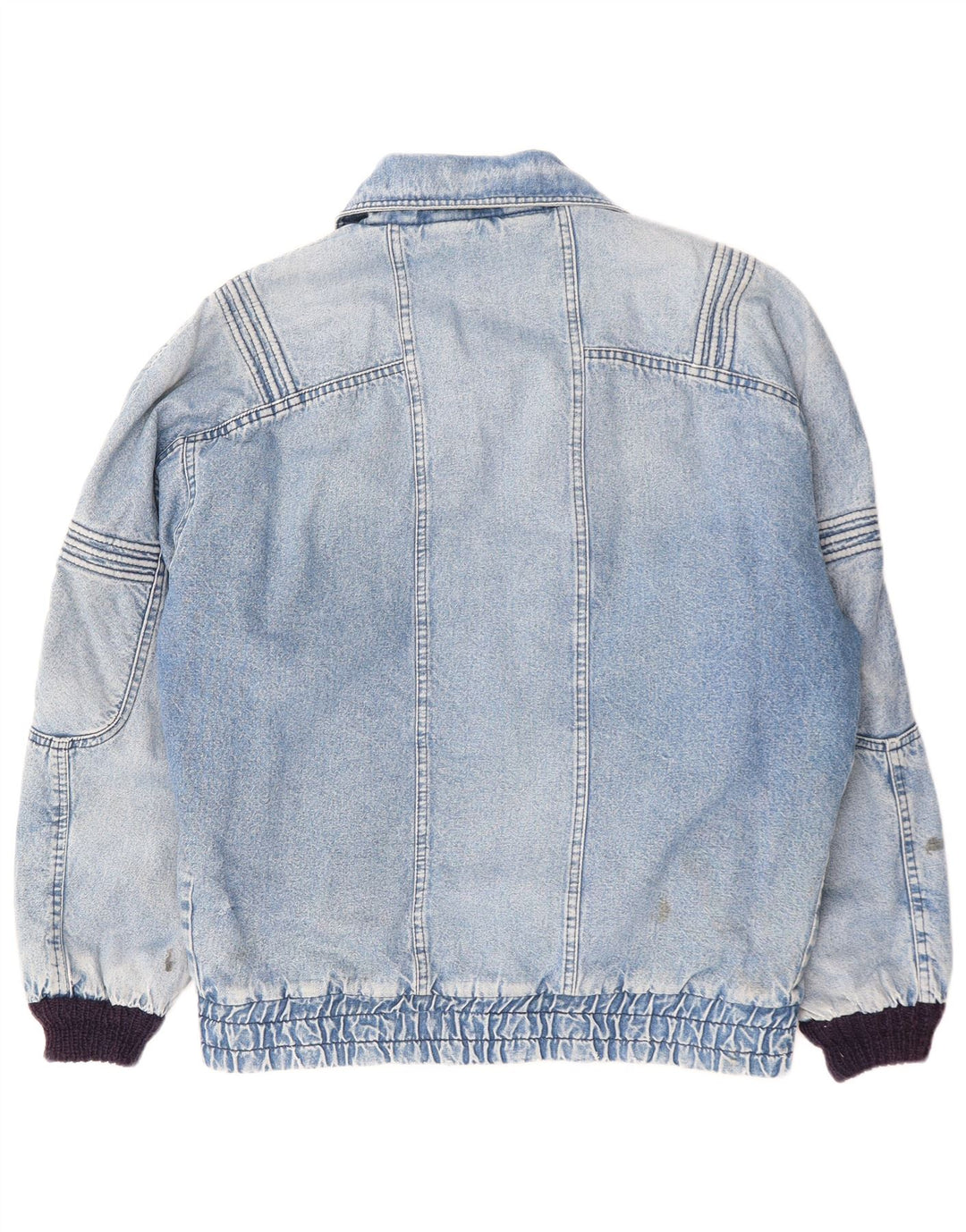 POP 84 Jachetă pentru bărbați, vintage, de denim, Sherpa, 38, albastru mediu, bumbac